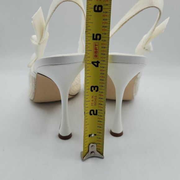Steve Madden Bri-P White Lace Pearl Slingback Dress Pump Women's 9 With Box - Picture 9 of 12